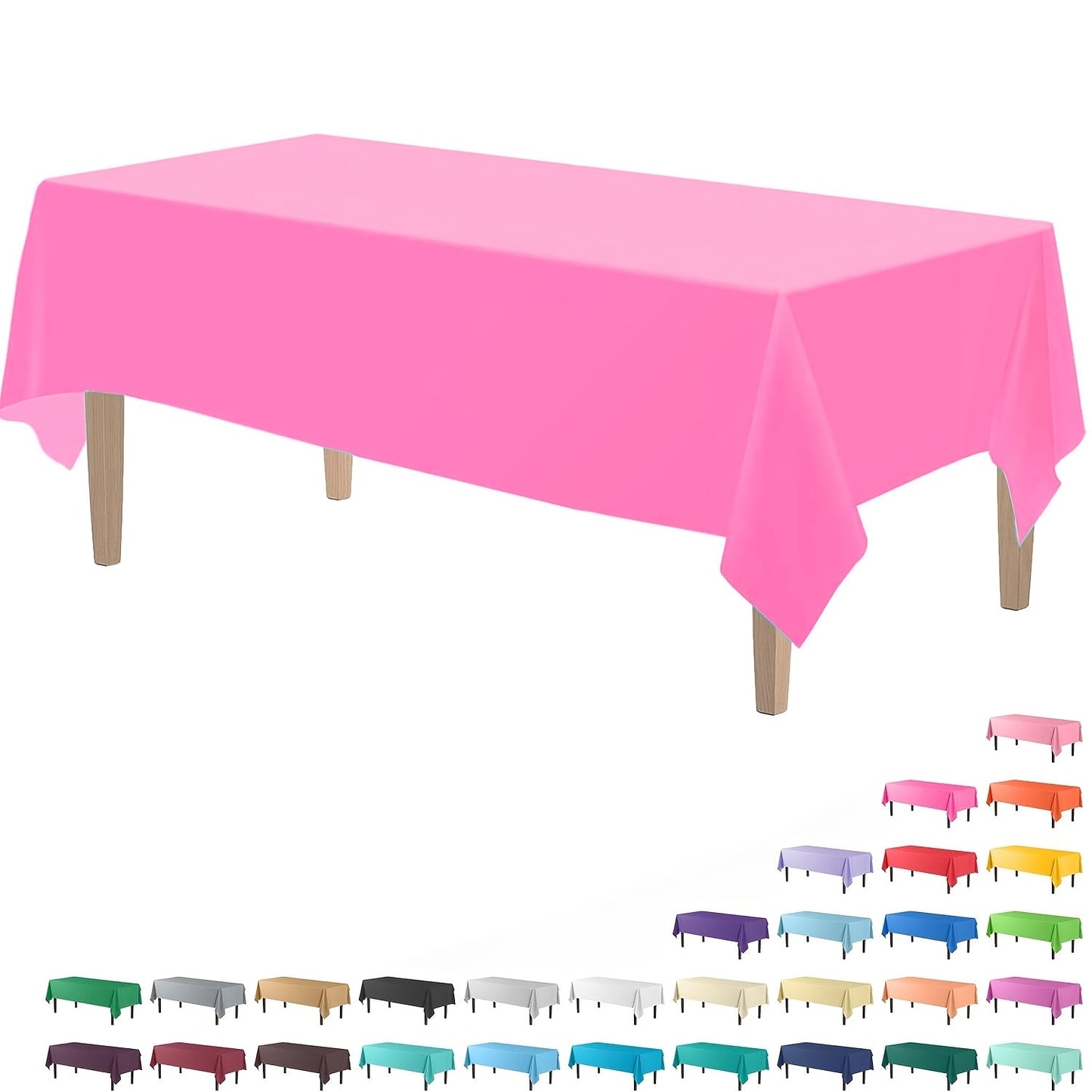 Essential for weddings and parties, this rectangular disposable plastic tablecloth is made of durable PEVA material. Measuring 137.16x274.32cm, it is waterproof and suitable for a variety of occasions, including birthdays, celebrations, and even bathroom