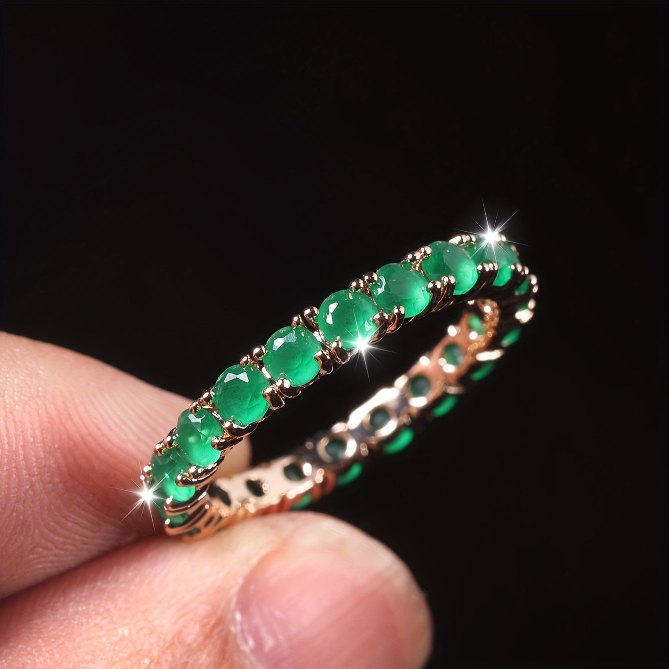 Elegant Boho Eternity Ring with Sparkling Zirconia Stones in Various Colors, A Symbol of Eternal Love. The Ideal Gift for Someone Special to You.