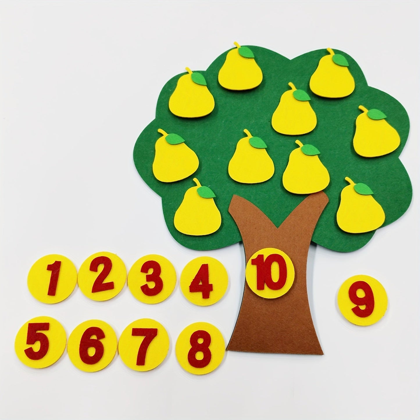 Educational Apple Tree Felt Board for Learning Numbers, Counting and Math Games for Kids in Preschool and Kindergarten, Includes Counters and Manipulatives for Hands-on Learning Fun