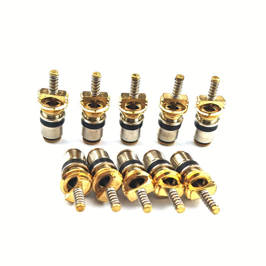 Premium Copper Air Conditioner Refrigerant Valve Core in Gold Color, Compatible with all Leading Brands.