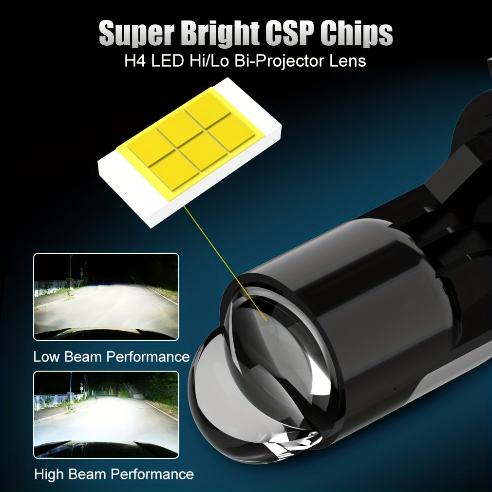 LED projector headlight with 50W bulb for cars and motorcycles, suitable for 12V and 24V.