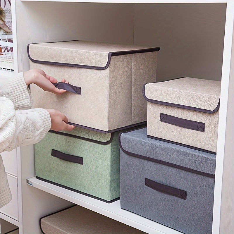 Durable, waterproof foldable storage box for dormitory, clothing, and children's items.