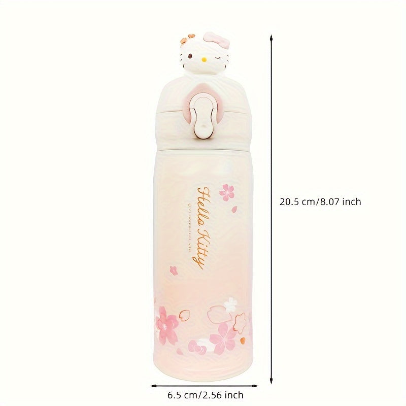 Hello Kitty insulated water bottle with 3D design, ideal for gifts or on-the-go use.