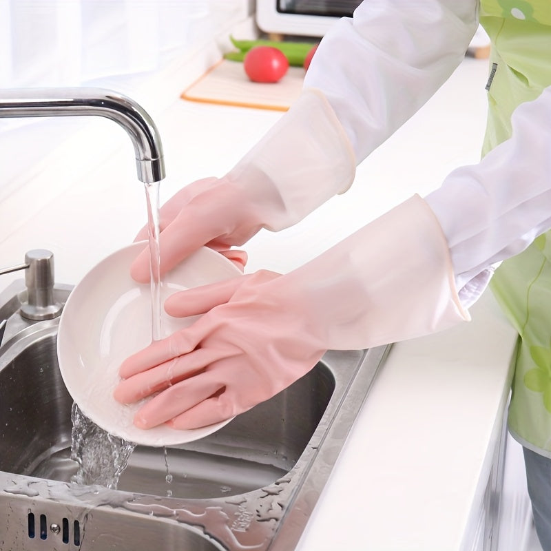 Keep your home clean with our set of 3 pairs of versatile household cleaning gloves. Made from PVC, these waterproof gloves are scratch and abrasion resistant, lead-free, and suitable for use in the kitchen, bathroom, toilet, living room, and outdoors.