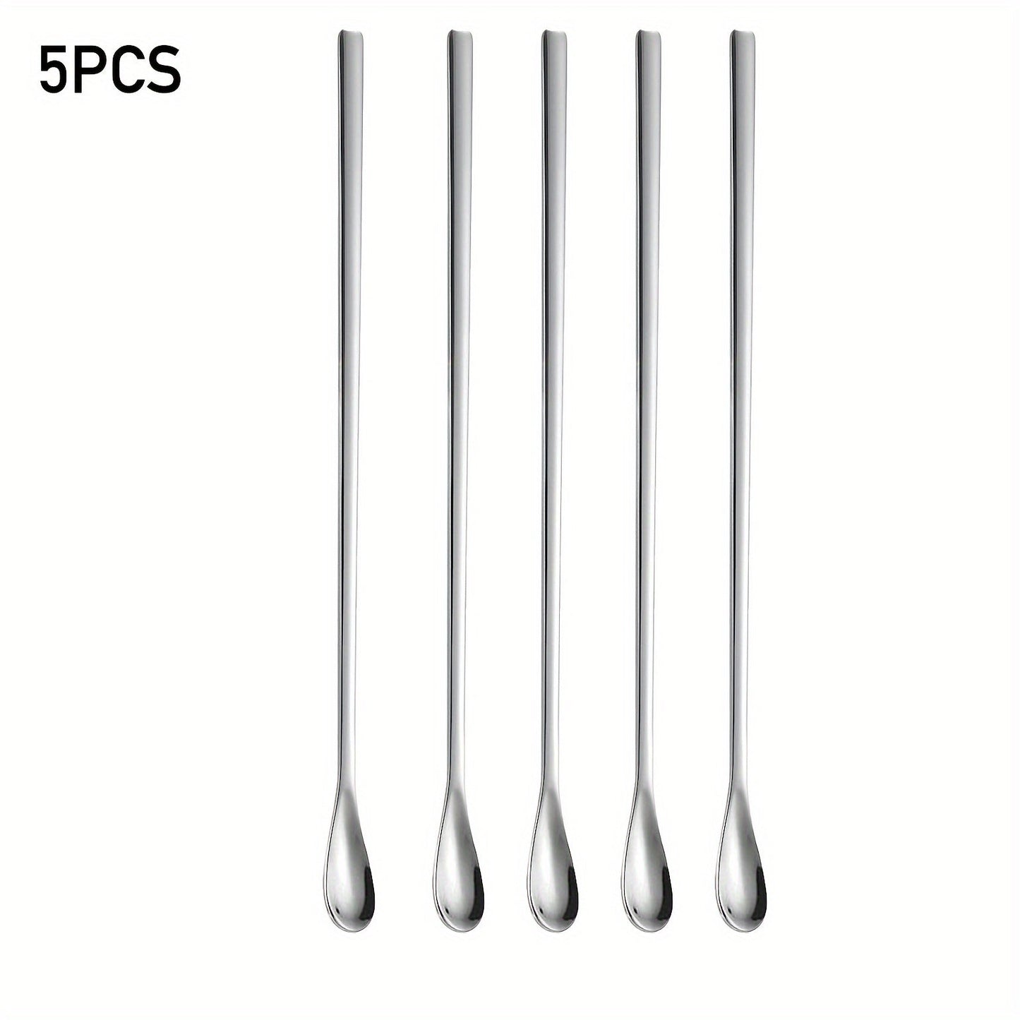 This collection of elegant long-handled Japanese cocktail stirring spoons is perfect for enhancing your drink presentation. Made from high-quality 304 stainless steel, each spoon is 22cm long and can be used for a variety of beverages such as coffee