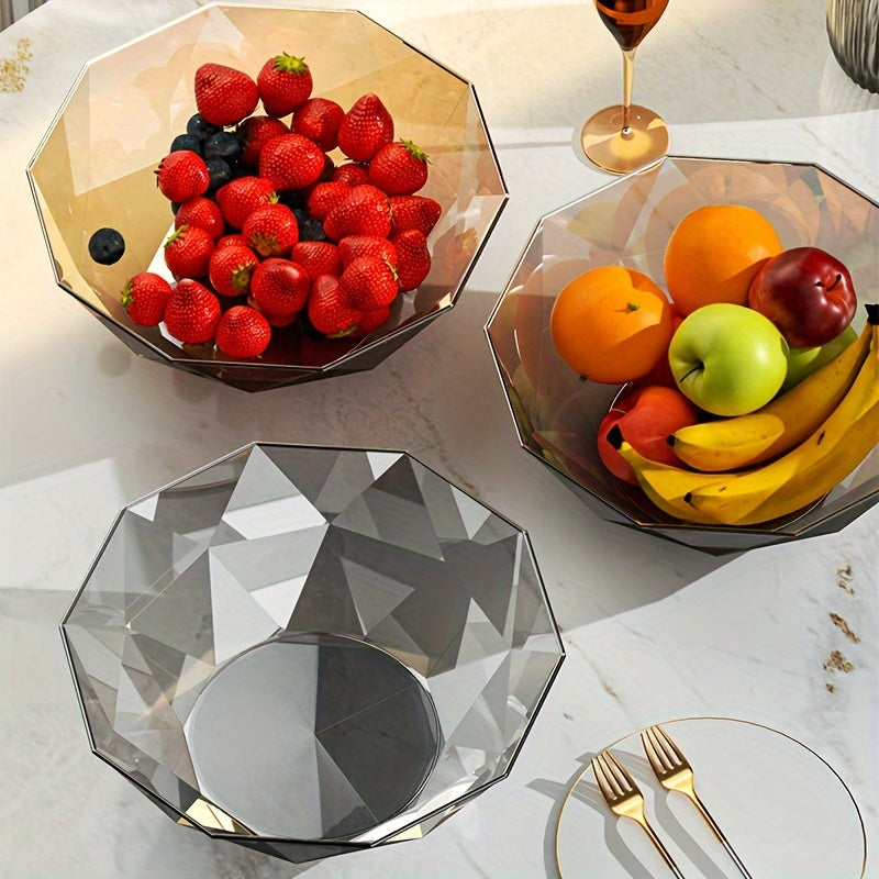 Two high-grade salad bowls/candy display plates, luxury fruit bowls for living room/coffee table. Creative modern snack plates/fruit plates and decorative fruit baskets.