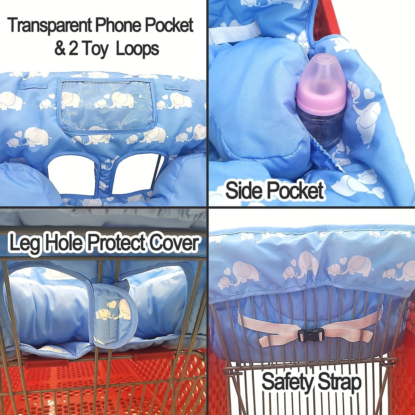 Protective Cushion for Shopping Carts, High Chairs, and Portable Cover Pad