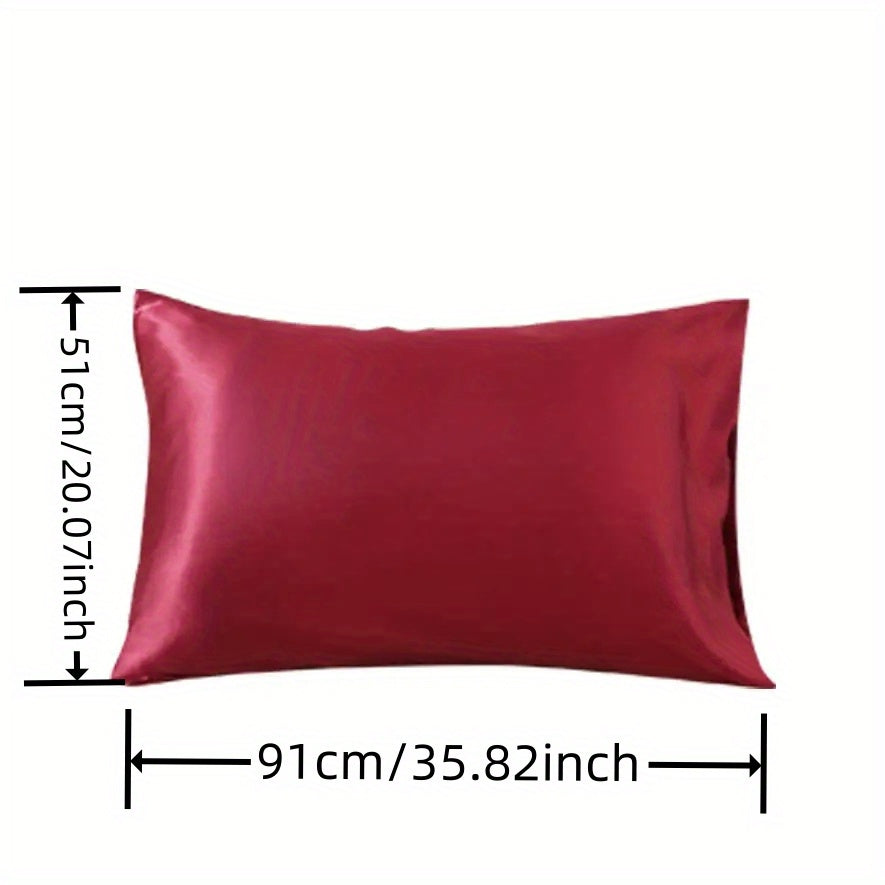 2 ta Luxurious Satin Pillowcase to'plami turli ranglarda - Yumshoq va havo o'tkazuvchi, oddiy parvarish uchun konvert yopilishi va zipper bilan - Yil davomida foydalanish uchun ideal (Yostiq qo'shimchalari kiritilmagan), Satin Pillowcase to'plami