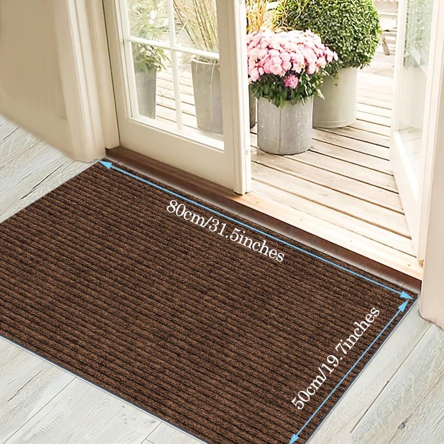 Durable All-Season Outdoor and Indoor Door Mat for Home Entrance, Anti-Slip Heavy Duty Front Door Mat for Garage, Garden, and Pets, Easy to Clean Absorbent Washable Dirt Trapper Indoor Mat