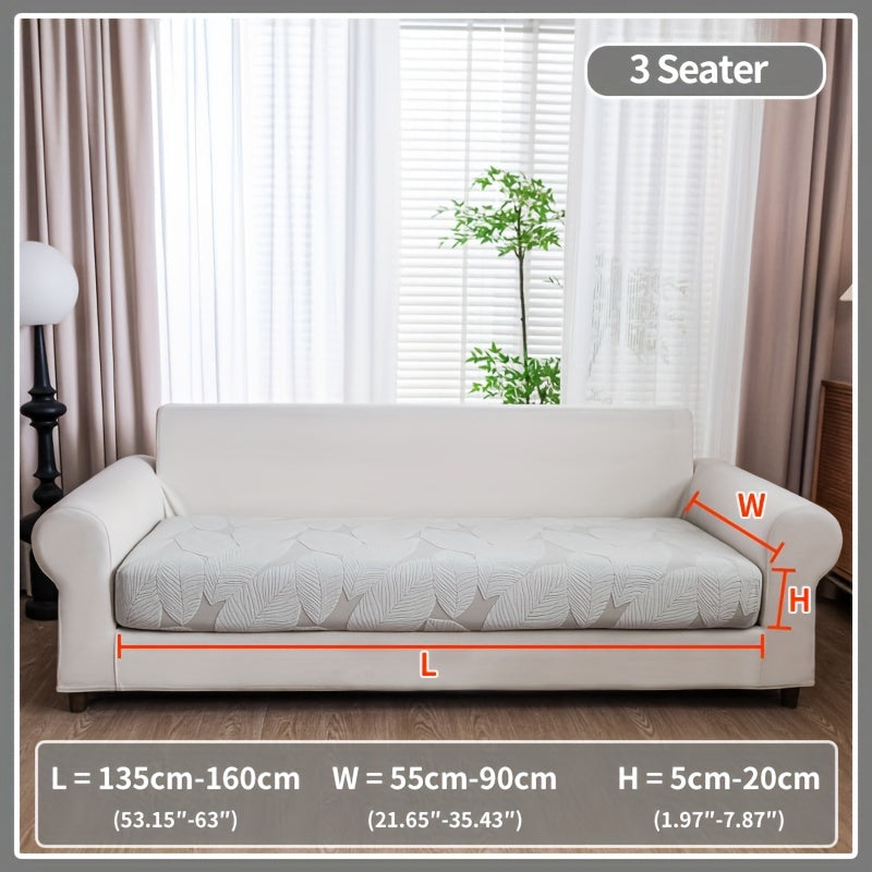 Waterproof elastic sofa cover suitable for all seasons, featuring a modern non-slip design for living room or office decor.