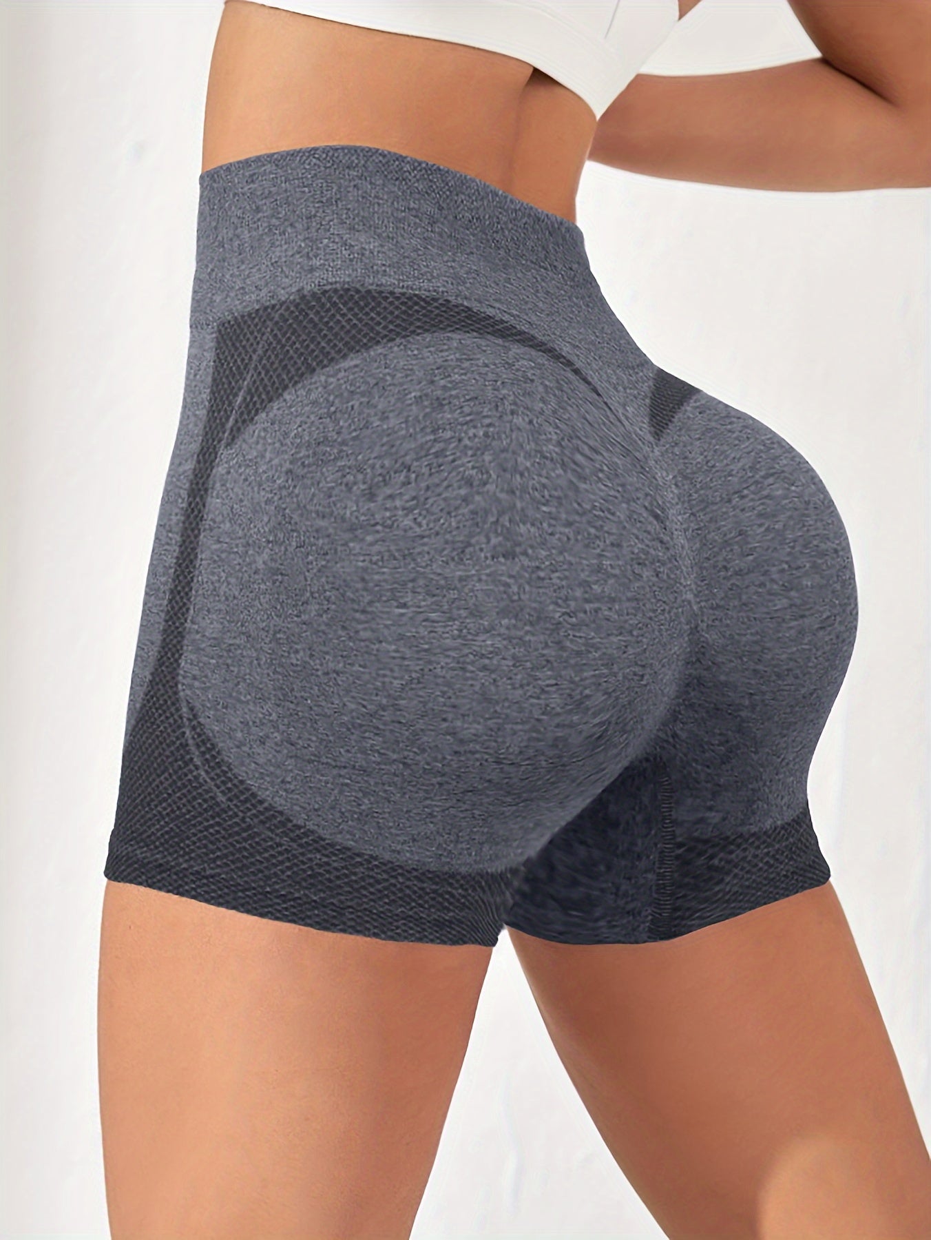 5-Pack High Waisted Hip Lifting Yoga Shorts for Women, Seamless Knit Fabric, Medium Support, 60% Polyester, 30% Polyamide, 10% Elastane, Solid Color, 245gsm - Lingerie & Underwear