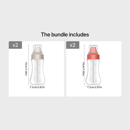 Plastic squeeze bottle for sauces - hand wash only, PVC free, food-grade kitchen dispenser for condiments like salad dressing, ketchup, honey, and jam. Ideal for home use.