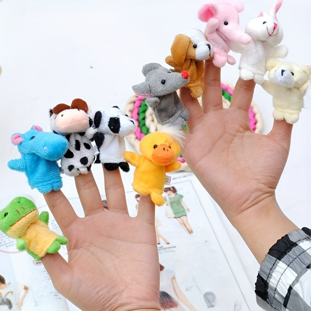 Set of 10 Mini Animal Finger Puppets - Perfect for Storytelling, Family Fun & Parties