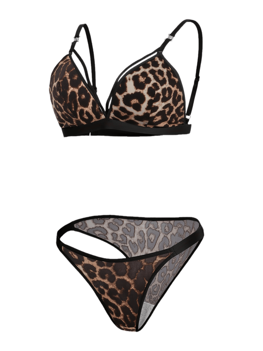 Leopard print seamless briefs with high elasticity and comfort for women