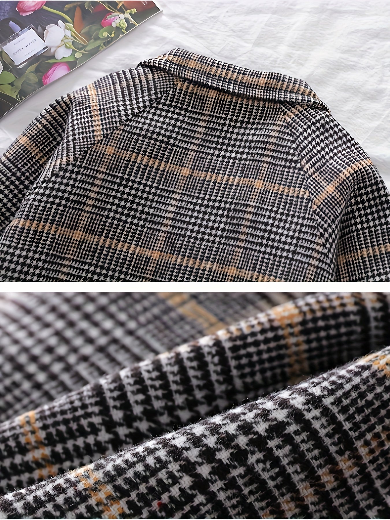 Boys' Stylish Plaid Coat - Casual mid-length jacket perfect for fall/winter.