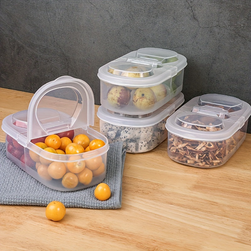 Plastic Refrigerator Storage Box for Cheese, Butter, Fruit, and Vegetables - Double Flap Fresh-keeping Container for Food Storage in Home Kitchen.