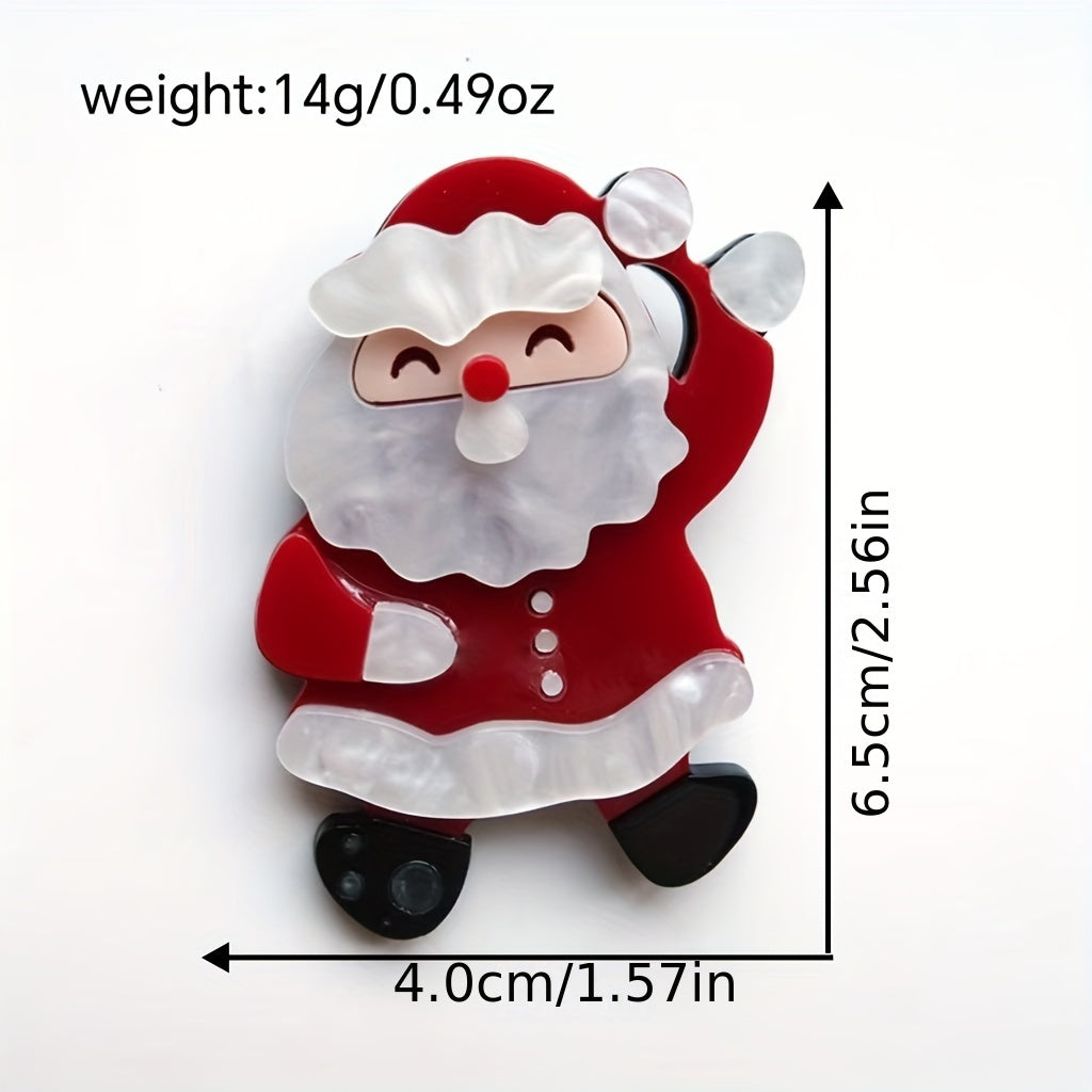 Unique Santa Claus Brooches - Adorable Acrylic Pins to Add a Fun Touch to Your Outfit or Bag - Simple and Stylish Design