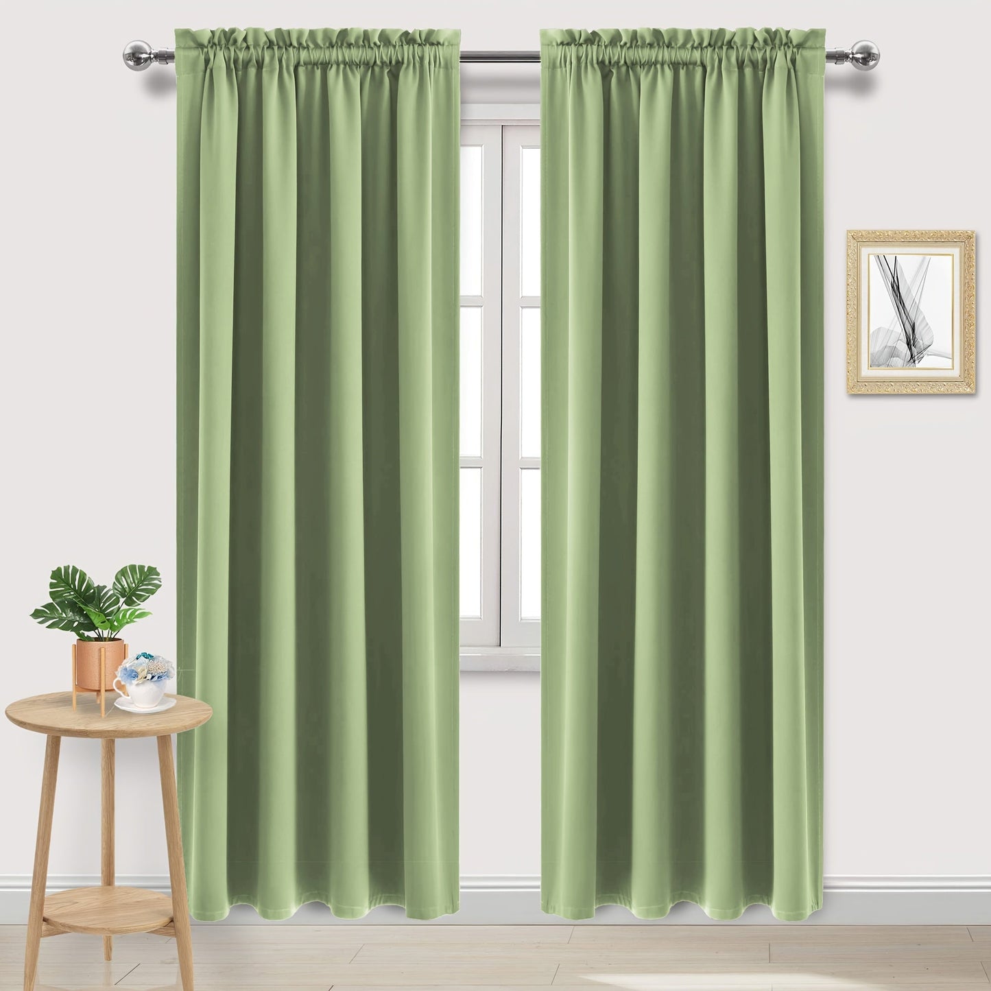 Blackout Curtains with Rod Pocket for Bedroom, Blocks UV Light and Darkens Rooms, Ideal for Living Room, Office, and Home Decor