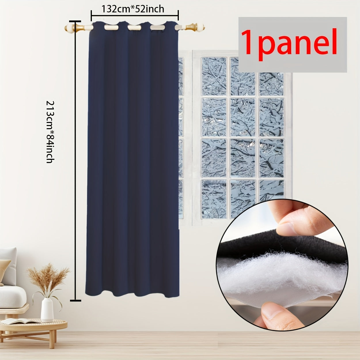 One piece of Winter Thermal Air Layer Curtains, specially crafted for insulation and wind protection during the colder months. These curtains are ideal for modern homes, serving as decorative door curtains, window partitions, and blackout curtains. They