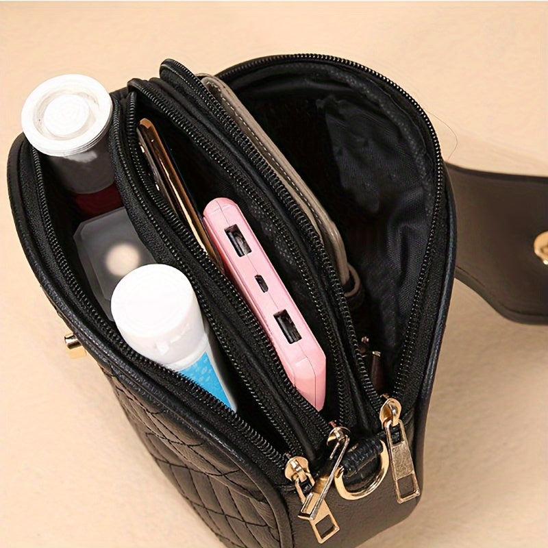 Large capacity fashion crossbody bag, versatile sling bag with random zipper direction.