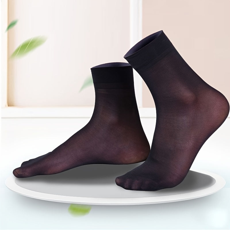 Set of 8 odor-resistant and wear-resistant men's steel stockings for summer, featuring breathable mid-tube design suitable for business attire.