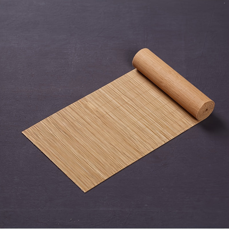 1 piece of Bamboo Tea Mat, Edgeless Cutting Bamboo Tea Mat, Bamboo Curtain, Bamboo Tea Chair Mat, Kitchen Tools, DIY Kitchen Supplies, Tea Accessories