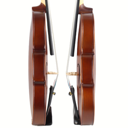 YMMuzik Violin with Solid Maple Construction, for Beginners and Professionals, UV Coated, Ebony Knobs, Carbon Fiber Tailpiece, Triangle Case.