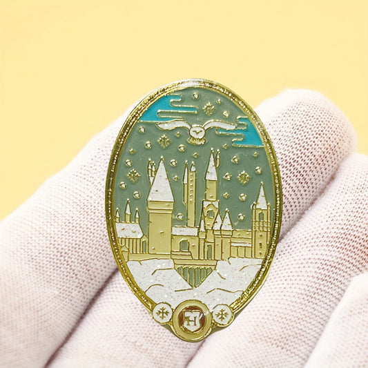 Vintage-inspired Alloy Enchanting Magic Castle Brooch - Elegant Pin for Clothing, Hats & Bags | Perfect Unique Gift