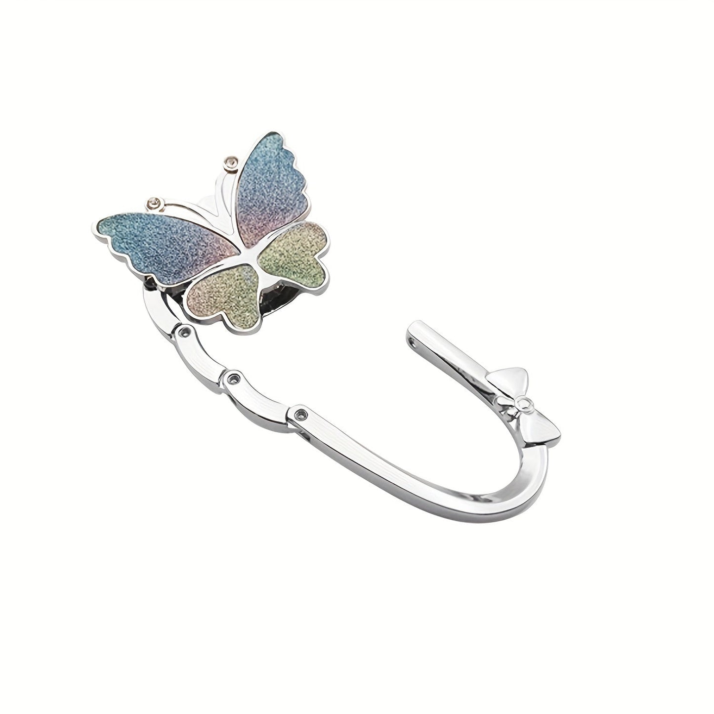 Shiny Butterfly-Shaped Folding Hanging Hook for Handbags - Perfect for Tables, Desks, Home, and Office