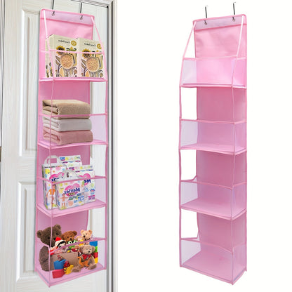 Multi-functional over-the-door organizer with 4 large pockets - great for toys, shoes, and diapers - ideal gift for holidays.