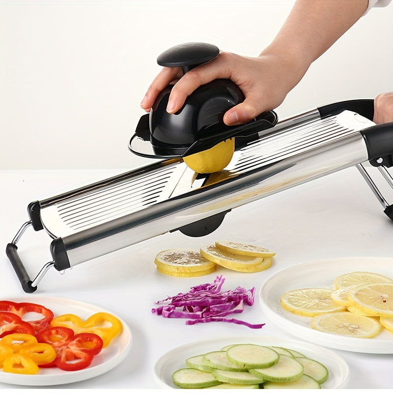 Stainless Steel Vegetable Chopper & Slicer - Manual Kitchen Tool for Precision Cutting of Fruits and Vegetables