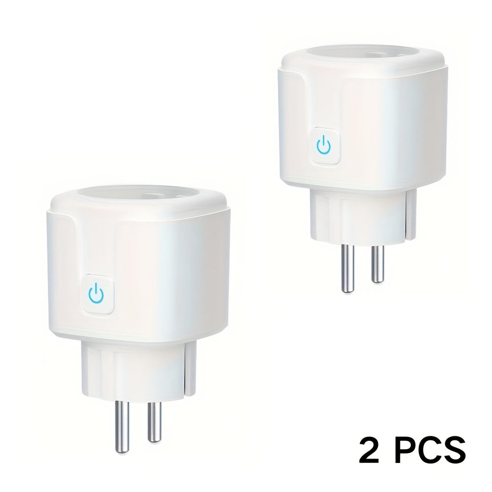 WiFi smart plug 16A EU socket with Tuya Smart Life app for voice control and power monitoring through Alexa and Google Home Assistant.