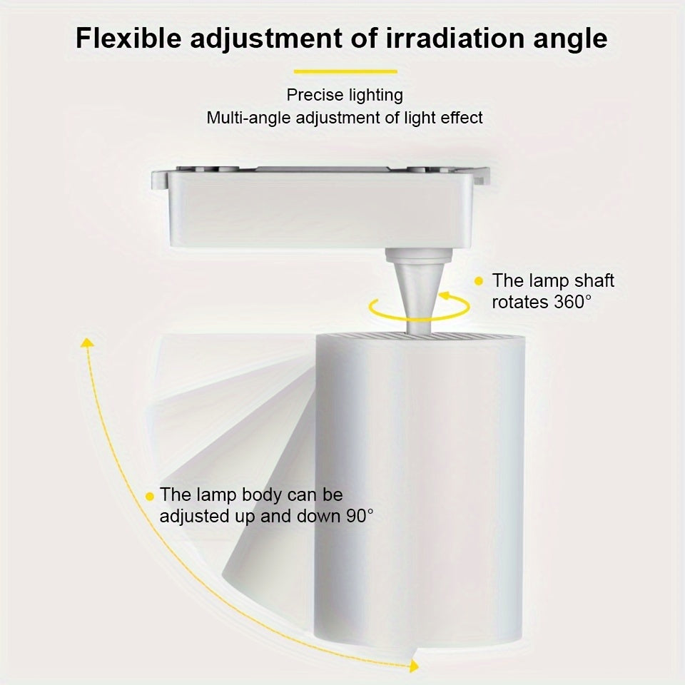 4-piece set of LED track lights in 12W, 20W, 30W, and 40W for store and home use.