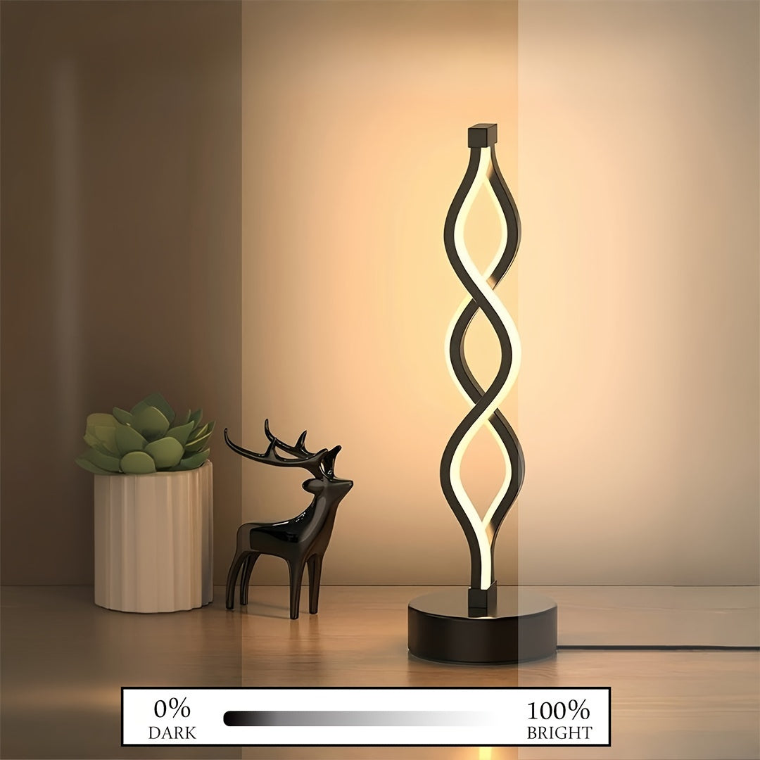 1 Spiral Table Lamp with a Warm Seaweed Original Design, ideal for bedroom, bar, living room, wine party, creating a cozy atmosphere.