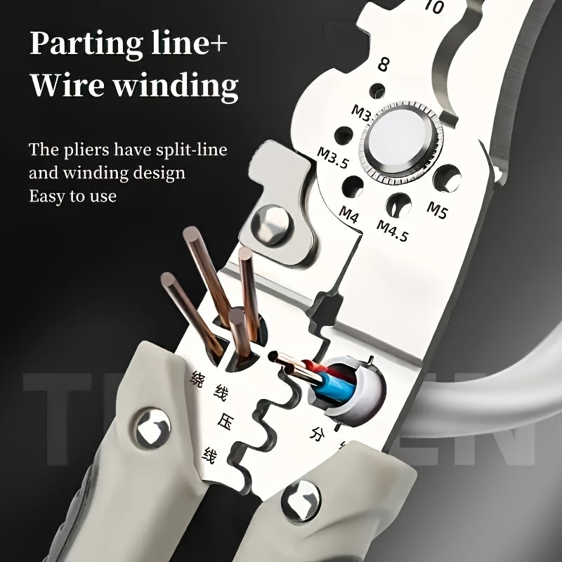 Water-resistant, rust-resistant, and multi-functional wire stripper for construction sites, no assembly needed.