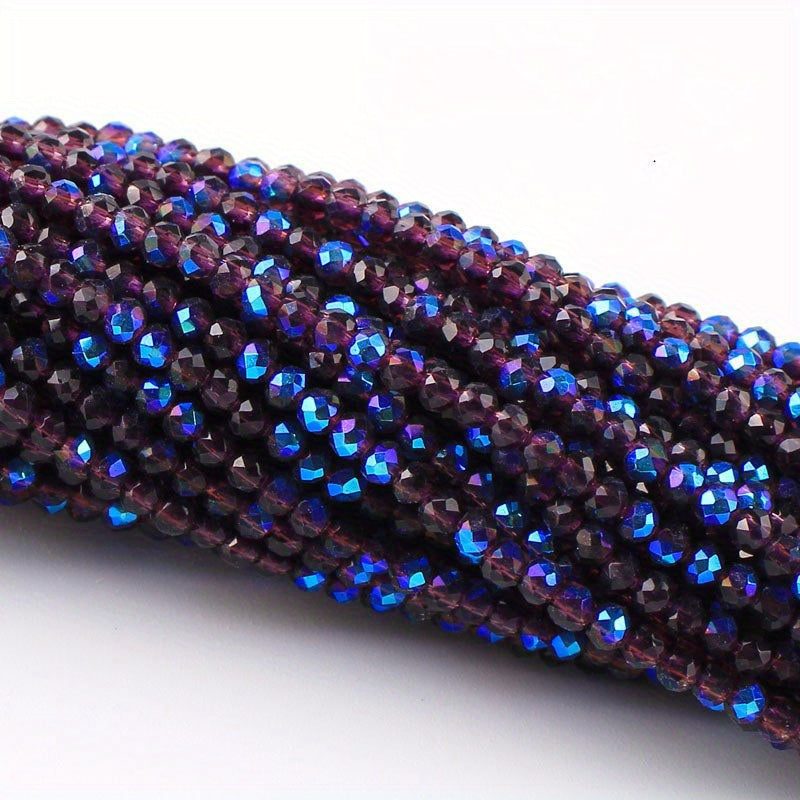 Set of 950/620 pieces of 2mm and 3mm Loose Spacer Faceted Faux Crystal Glass Beads for Making Bracelets and Jewelry