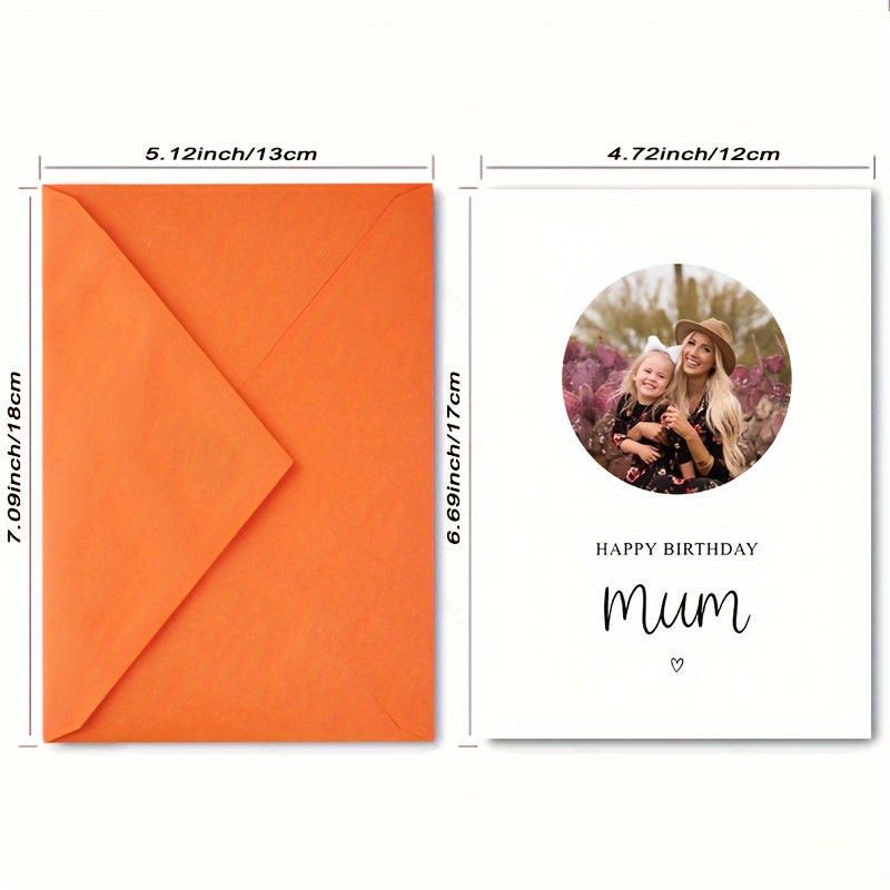 Personalized Happy Birthday Mum Thank You Card with Custom Photo - Cute and Creative Blessing Card, Perfect Mother's Day Gift