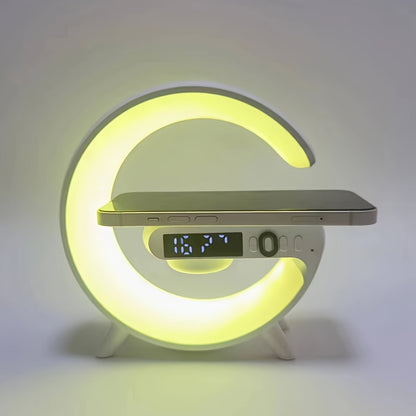 2024 Wireless Bedside Lamp with Fast Charging, Speaker Alarm, Ideal for Bedroom, Party, Home Decor.