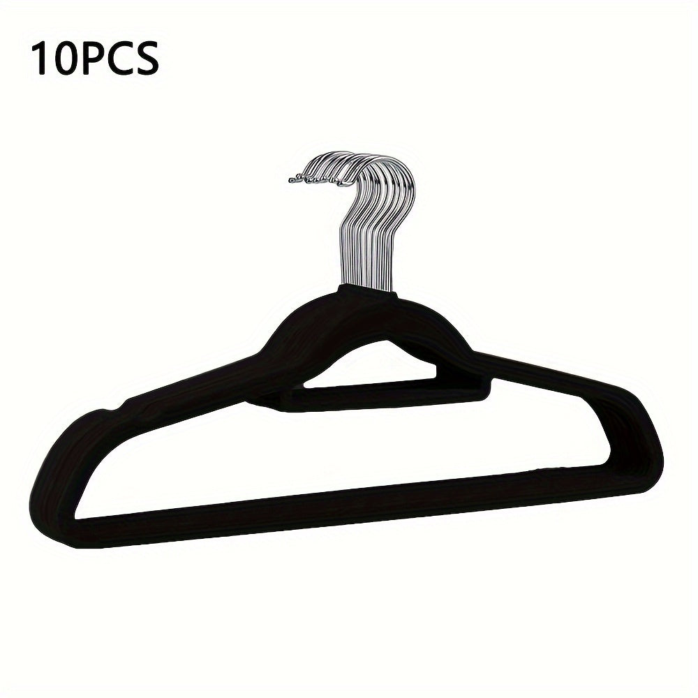 Pack of 10 High-Quality Velvet Hangers with Swivel Hooks, Durable Non-Slip Design for Maximum Space Efficiency, Includes Tie Bar for Coats, Suits, and Dresses