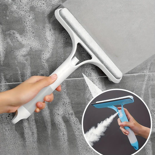 1 easy-clean glass squeegee with built-in sprayer for streak-free shine on windows, mirrors, and auto glass. Multi-functional tool with ergonomic handle and adjustable spray nozzle for