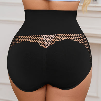 ZIMI COLLECTION Seamless High-Waist Shaping Panties with Tummy Control & Butt Lift, Breathable Mesh Detail, Comfortable Daily Wear - Nylon & Elastane Blend