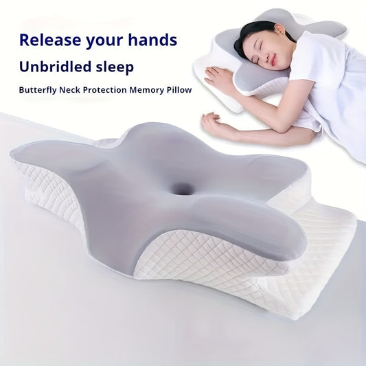 Ergonomic orthopedic cervical pillow with cool, soft, slow rebound material for side sleepers. Machine washable cover. Ideal for neck support and comfortable sleep.