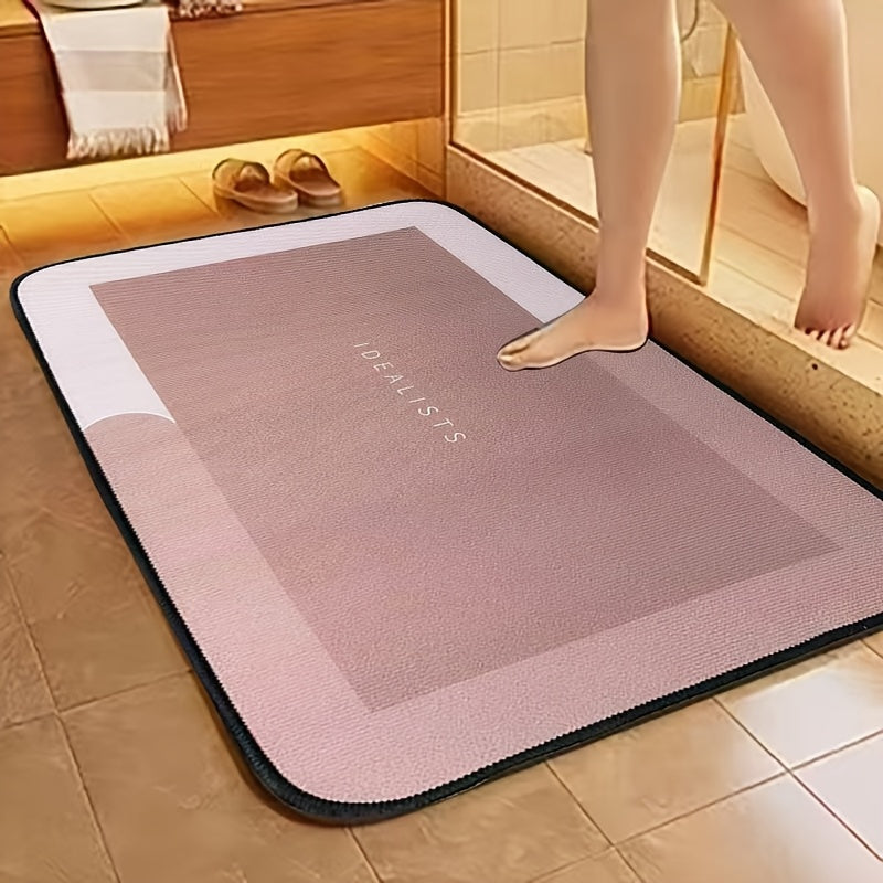 Highly absorbent bath mat with no-slip backing, great for bathroom and bedroom. Quick dry, machine washable, and ideal for home use. Odorless and no power needed.