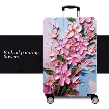 1pc Vibrant Floral & Butterfly Art Thickened Luggage Cover - TSA-Approved, Machine Washable Polyester Suitcase Protector for 50.8-71.12 cm Cases, Ideal for Business and Leisure Travel