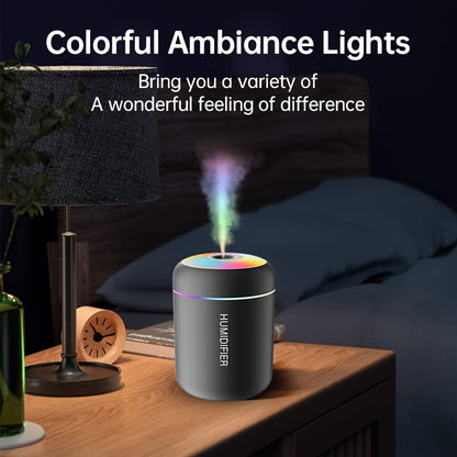 Portable USB-powered humidifier with lights, aromatherapy option - great for cars, offices, bedrooms, and tents.