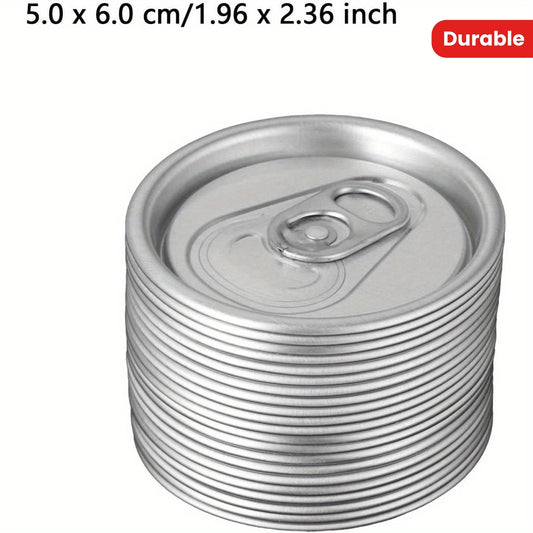 Set of 20 Aluminum Can Lids with Easy-Pull Tabs, Protective Covers for Beverages, Soda Cans, Ideal for Kitchen, Restaurants, Sturdy Container Accessories