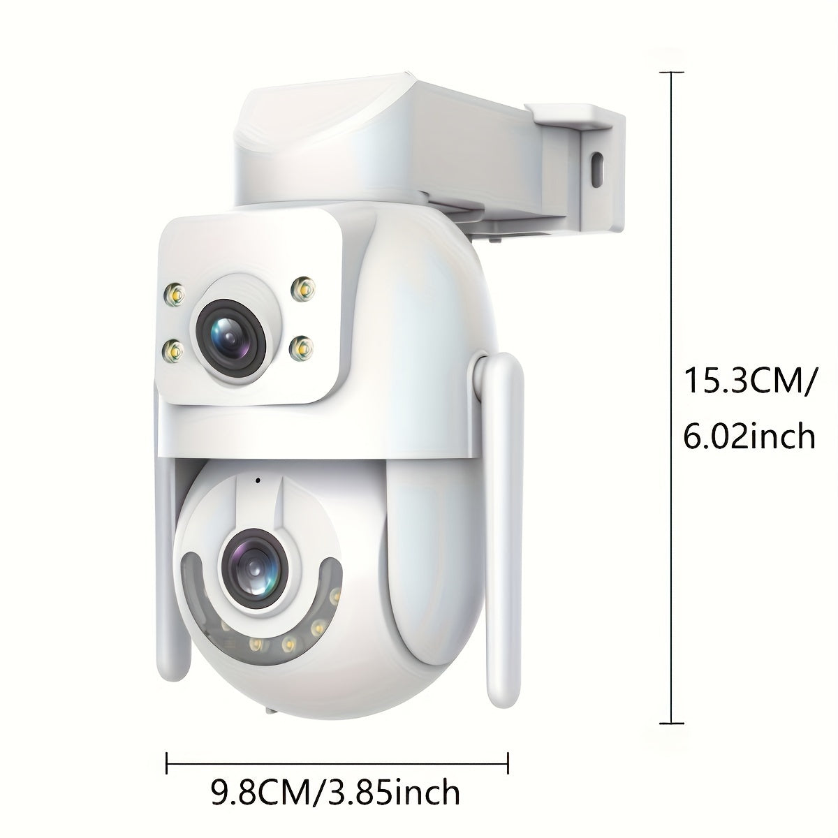 3MP Dual-Screen Security Camera with PTZ, WiFi Connectivity, Motion Tracking, Audio, and Full-Color Night Vision, powered by USB