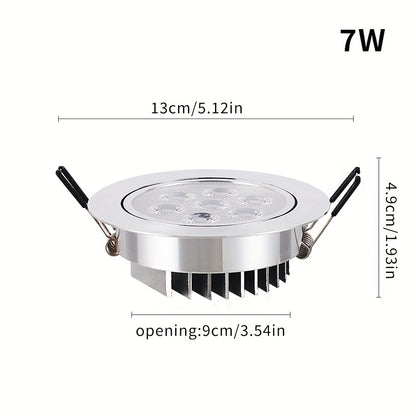 6 Ultra Bright LED Recessed Ceiling Lights: 3W/7W/12W, AC85-265V, Energy-Efficient with Metal Panels for Office, Mall, Hotel & Home Lighting.