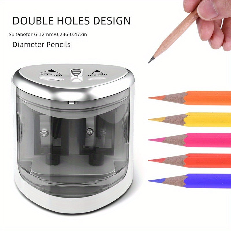 Electric dual-hole pencil sharpener for students with powerful pen Turner.