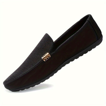 Zhenyuezu Men's Canvas Loafers: Breathable, Non-Slip, Durable Slip-On Shoes for All Seasons, Comfortable.